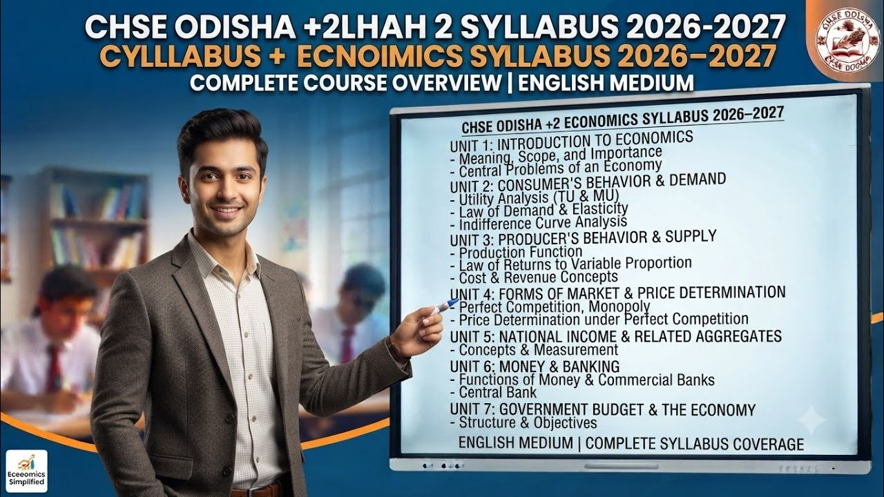 📚 CHSE Odisha +2 Economics Syllabus 2026&ndash;2027 | English Medium | Complete Syllabus