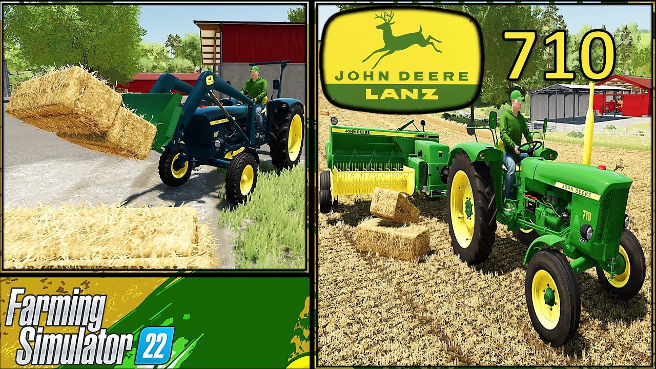 FS22 Mods in Action `| John Deere 710 & John Deere 348 Square Baler `| an old combination