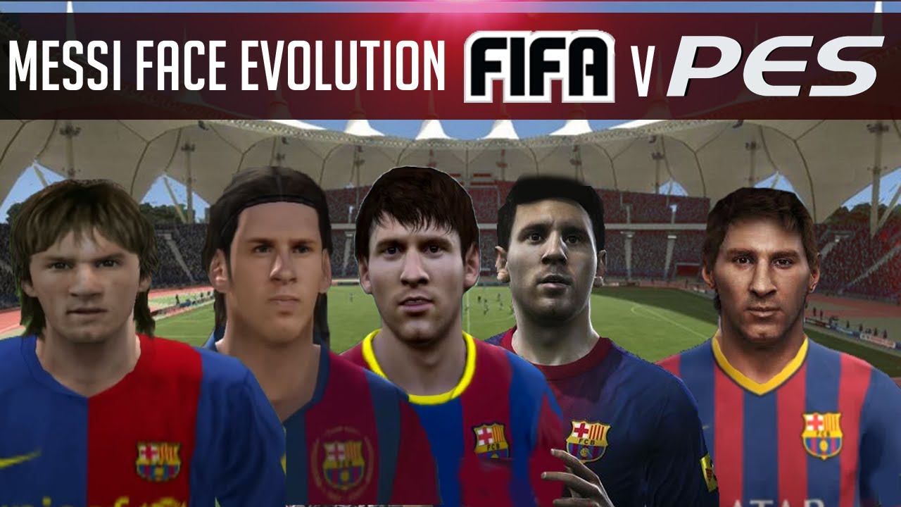 Messi Face Evolution Fifa 06-14 v PES 5-14 Comparison HD (dscide - Inferno)