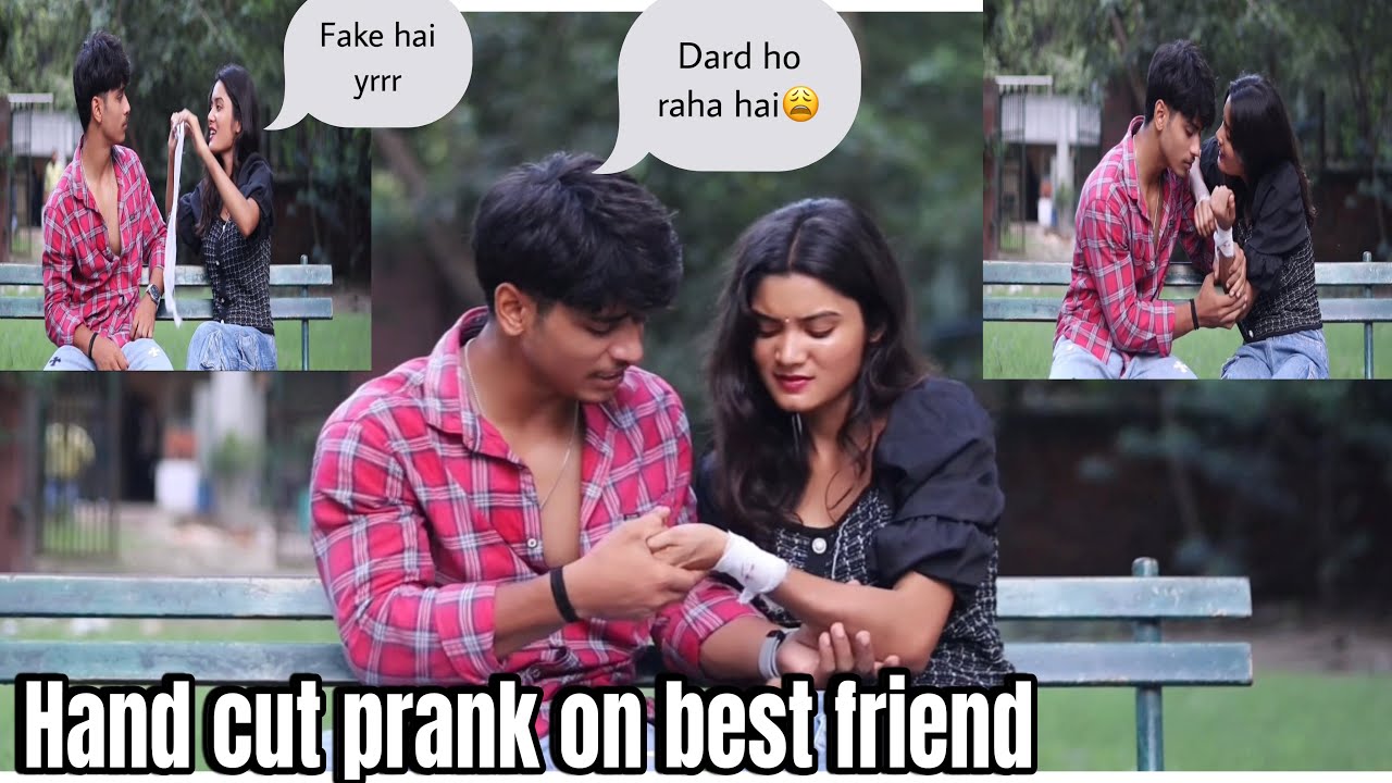 Fake hand cut prank on best friend😩 