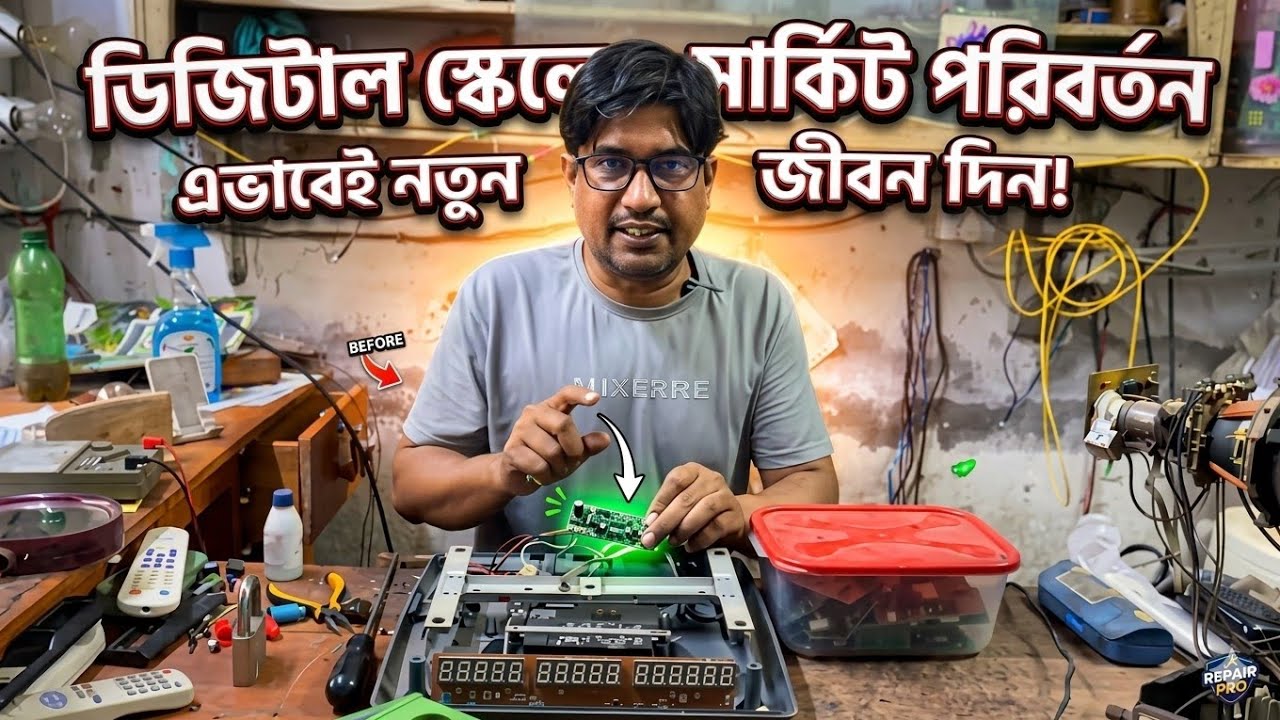 নষ্ট ডিজিটাল স্কেল ফেলে দেবেন না! সার্কিট বদলে একদম নতুনের মতো করুন। Megha digital scale