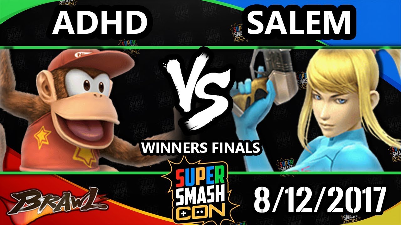 Smash Con 2017 Brawl - Salem (ZSS) vs ADHD (Diddy Kong) SSBB WF
