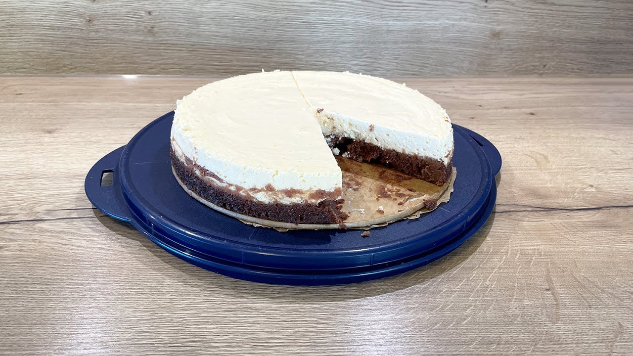 Käsekuchen mit Brownieboden