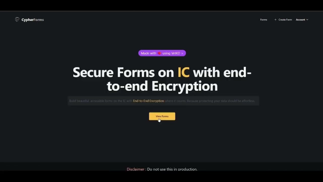 Form Nexus | Powered by vetKeys Privacy