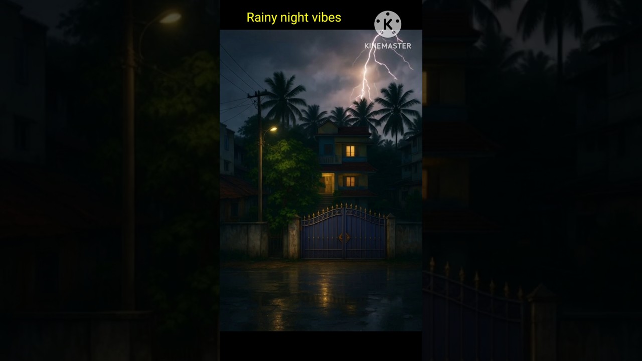 Rainy night vibes "Night Glow After Rain | Serene Street View 🌙"