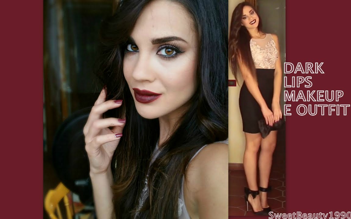 ♡ Dark lips make up e Outfit ♡