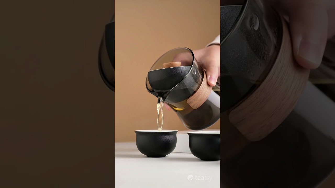 &ldquo;Vortex Kit&rdquo; - Heat-Resistant Glass Handled Teapot with Rotating Strainer Travel Set