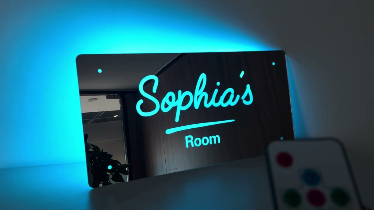 Personalized Name LED Neon Mirror - Custom Name Mirror Sign - Bedroom Decoration or Party Decoration