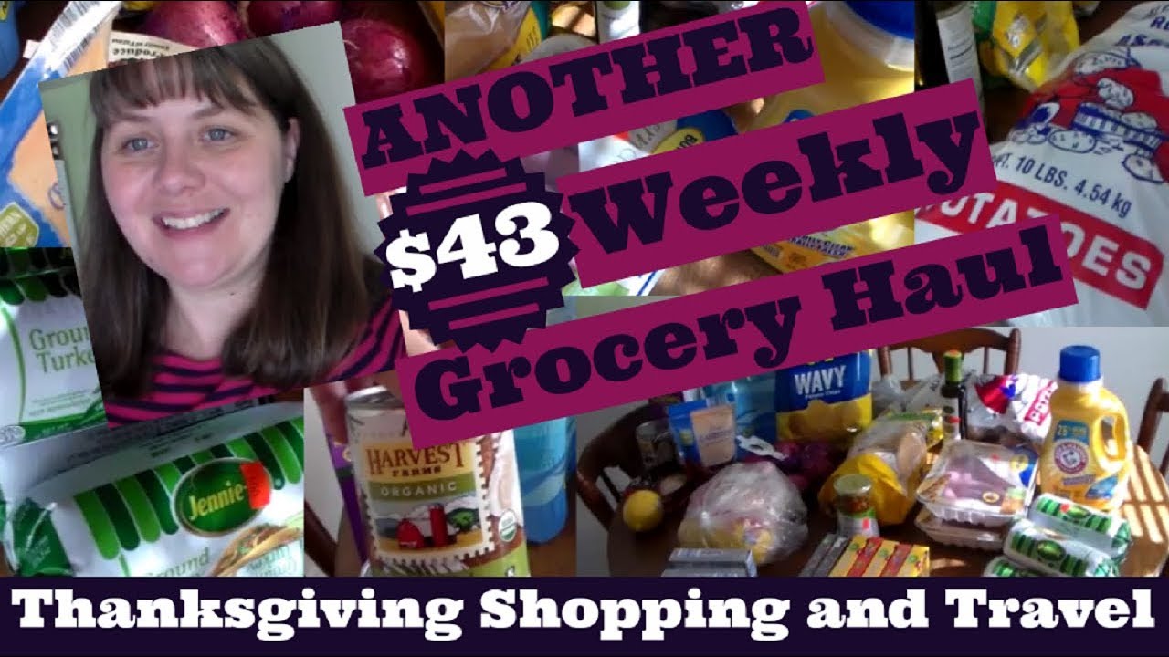 ANOTHER $43 Weekly Grocery Haul- Thanksgiving Shopping and Travel