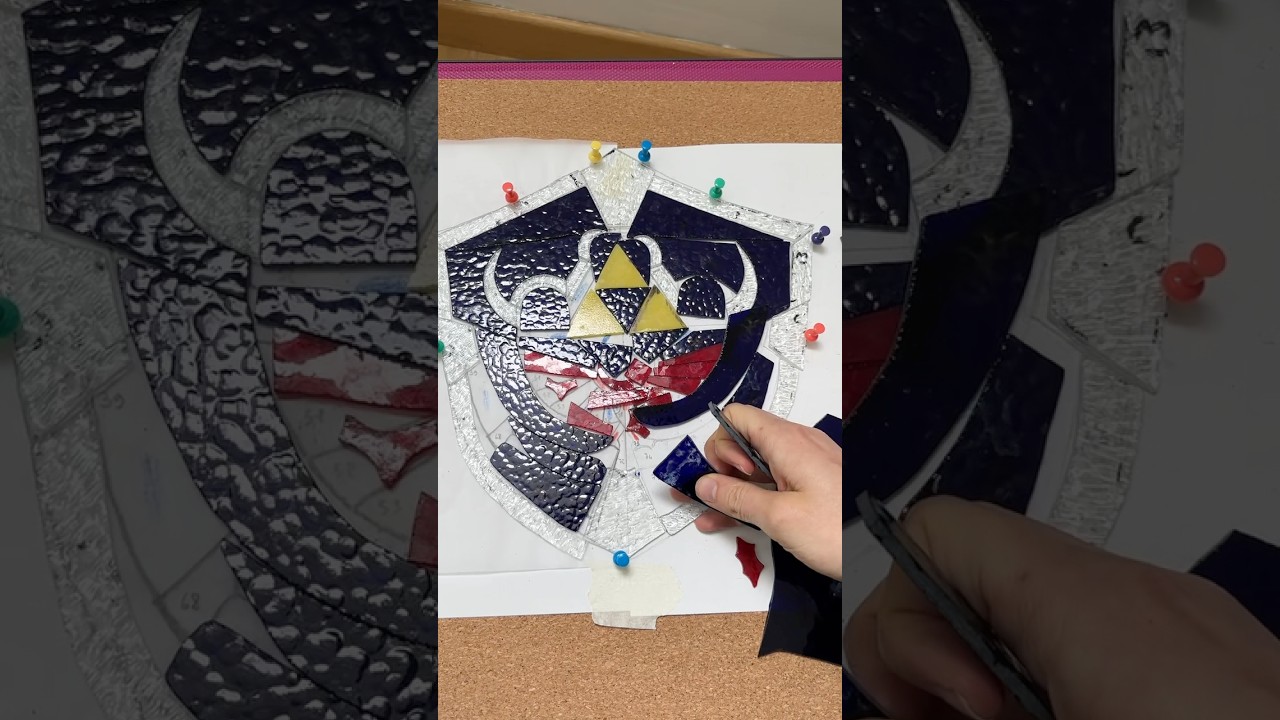 DIY Zelda stained glass hylia shield #art #zelda