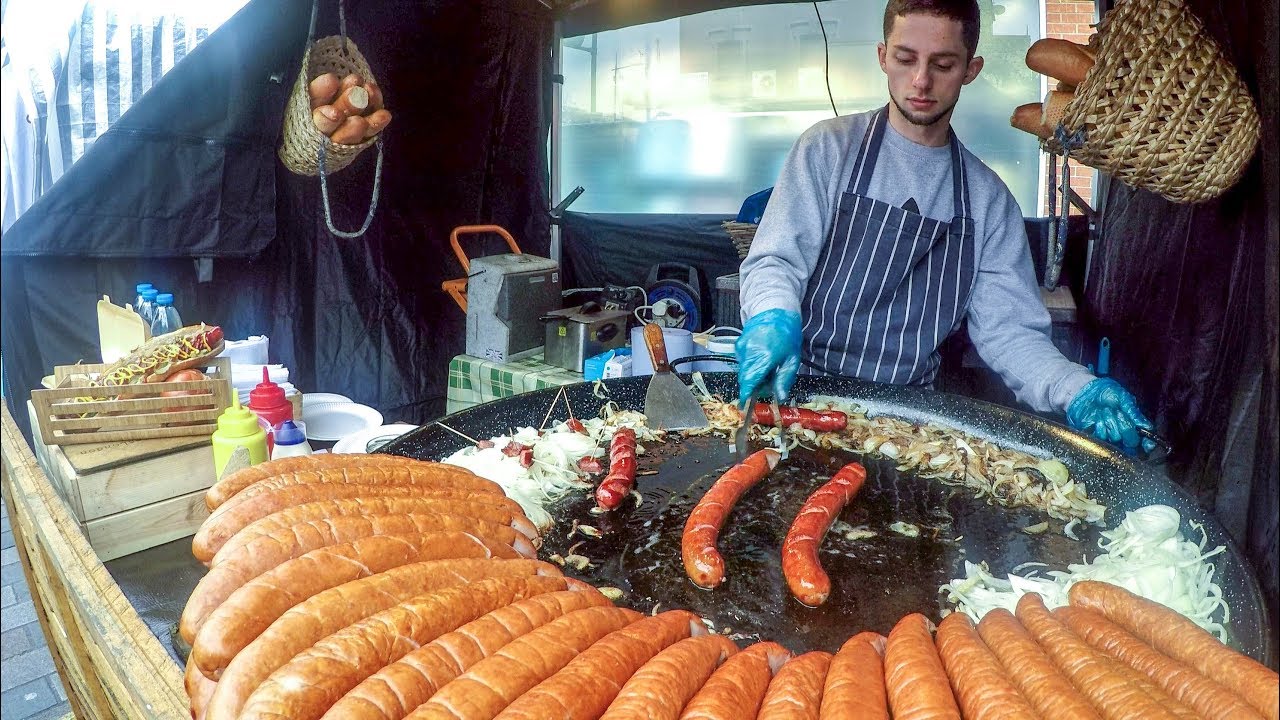 Biggest Sausages Ever Seen ! Kielbasa from Poland Tasted in London. Street Food