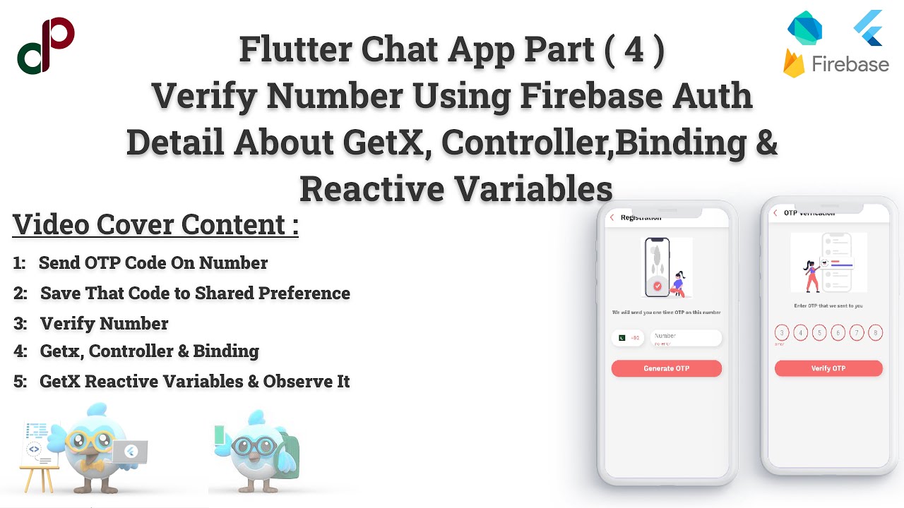 Flutter Chat App Part 4 | Number Verification Firebase & GetX Controller, Binding & Variables Intro