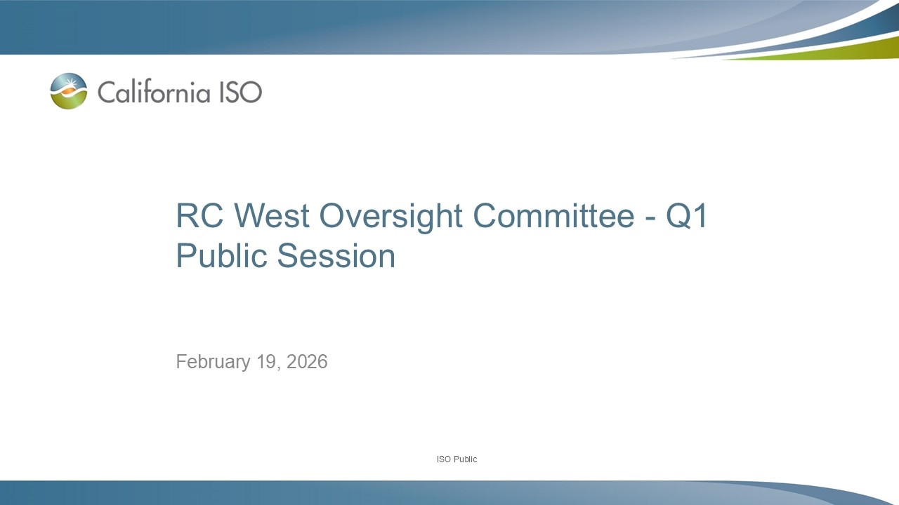 Feb 19, 2026 - RC West Oversight Committee - Q1 Public Session
