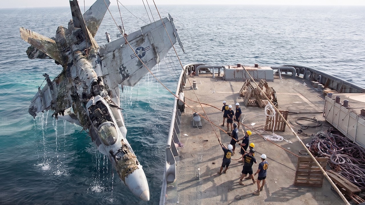 How the US Navy Recovers a Crashed F/A-18 in the Middle East