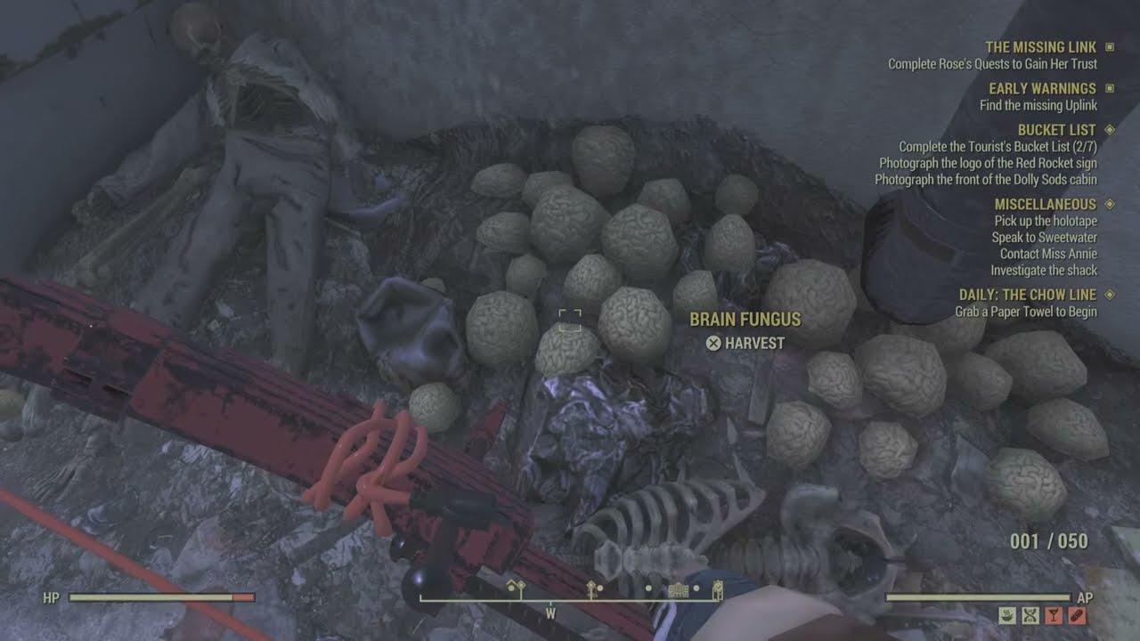 Fallout 76 | Easy harvest Brain Fungus Location | should be enough to complete harvest challenge.
