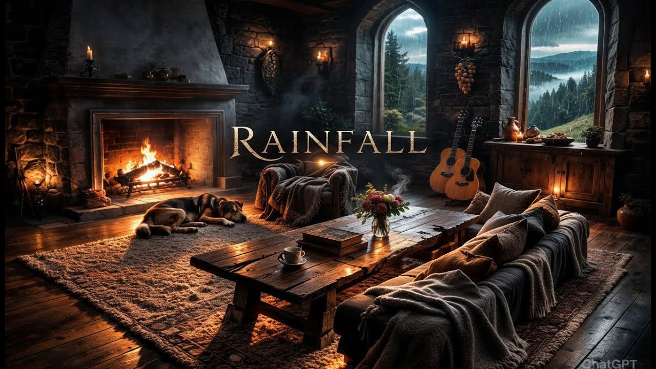 Rain Ambience with Acoustic Guitar for Mental Calm, Sleep & Stress Recovery
