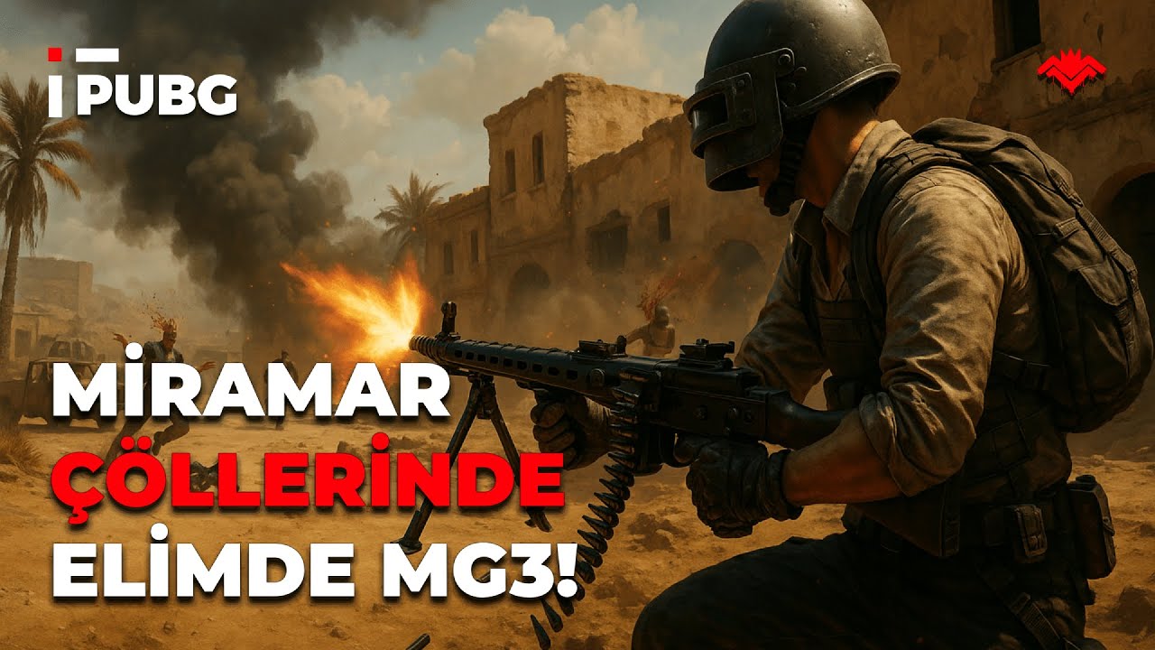 MİRAMAR ÇÖLLERİNDE ELİMDE MG3! [PUBG]