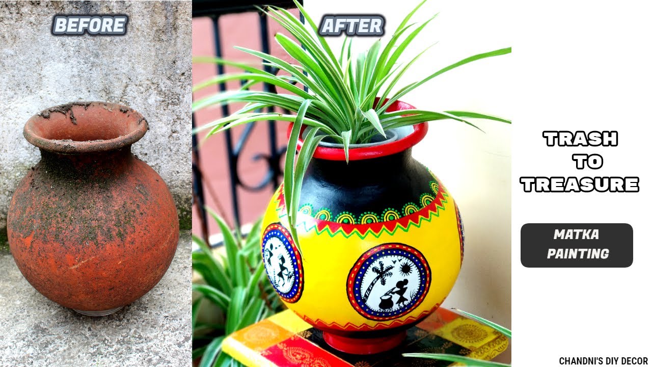 How To Reuse Your Old Matka || Trash To Treasure - 5 || Matka Painting || पुराने मटके का क्या करें।