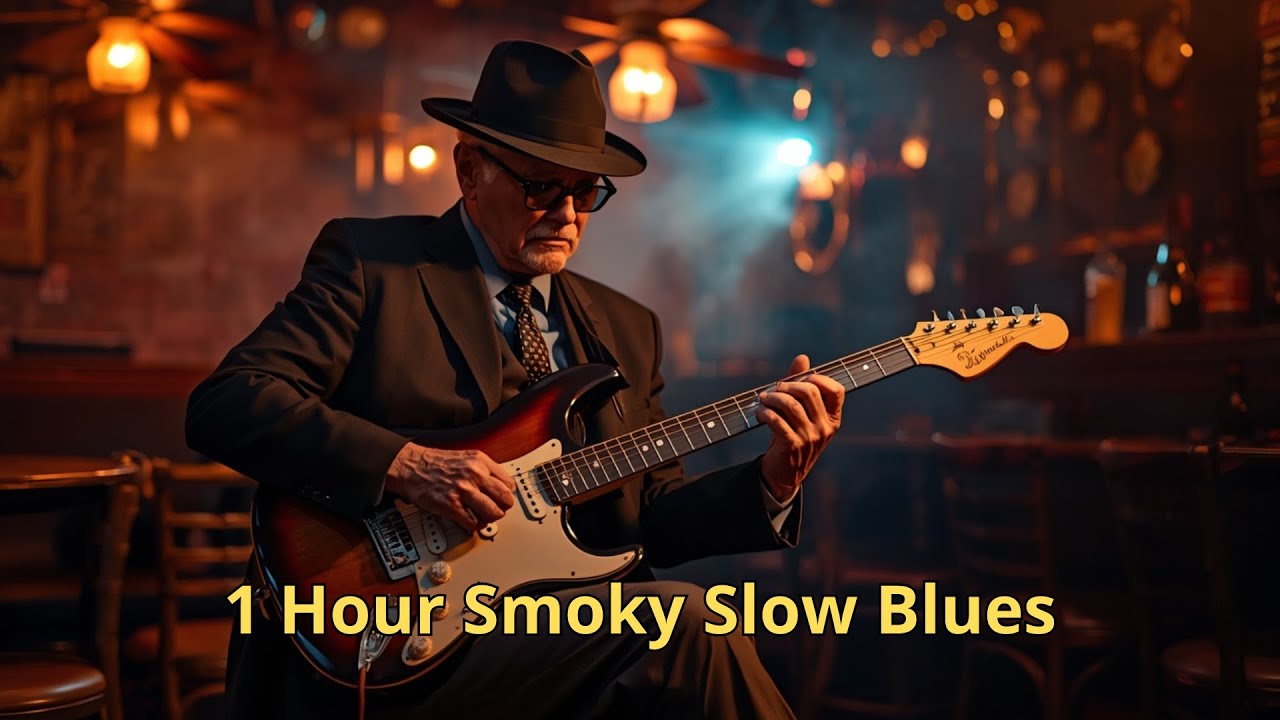 1 Hour Smoky Slow Blues | Guitar & Drums Only (No Sax)