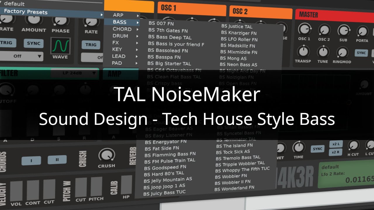 Sound Design || Tech House Style Bass || TAL NoiseMaker