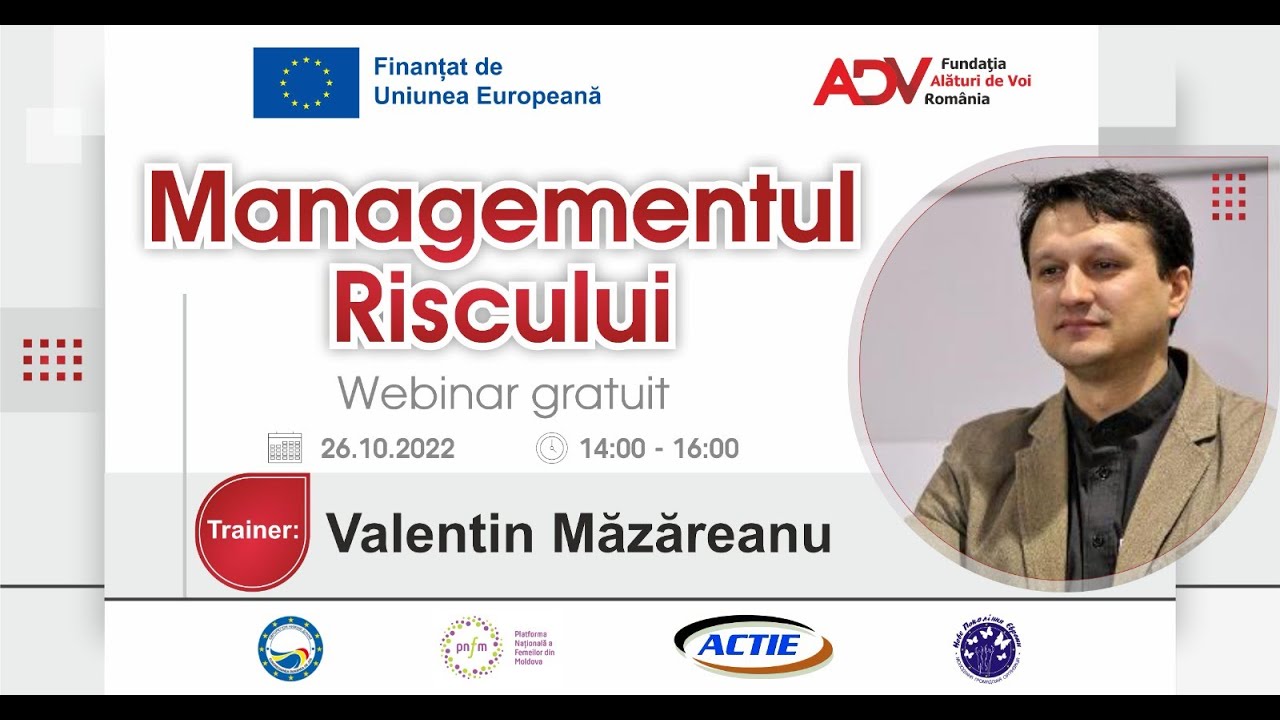 #EU4Youth: Webinar Managementul Riscului cu Valentin Măzăreanu
