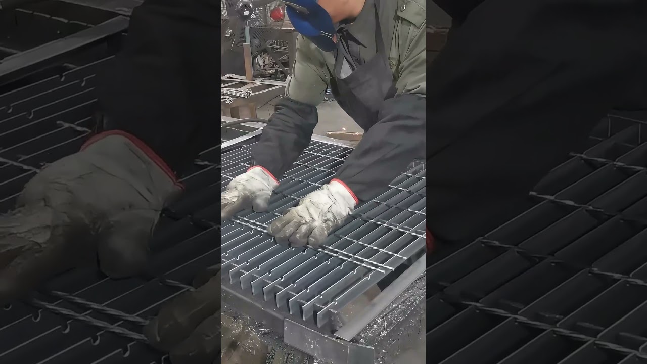Inside the Factory: How A36 Steel Grating Is Made from Start to Finish! #steelgrating #welding