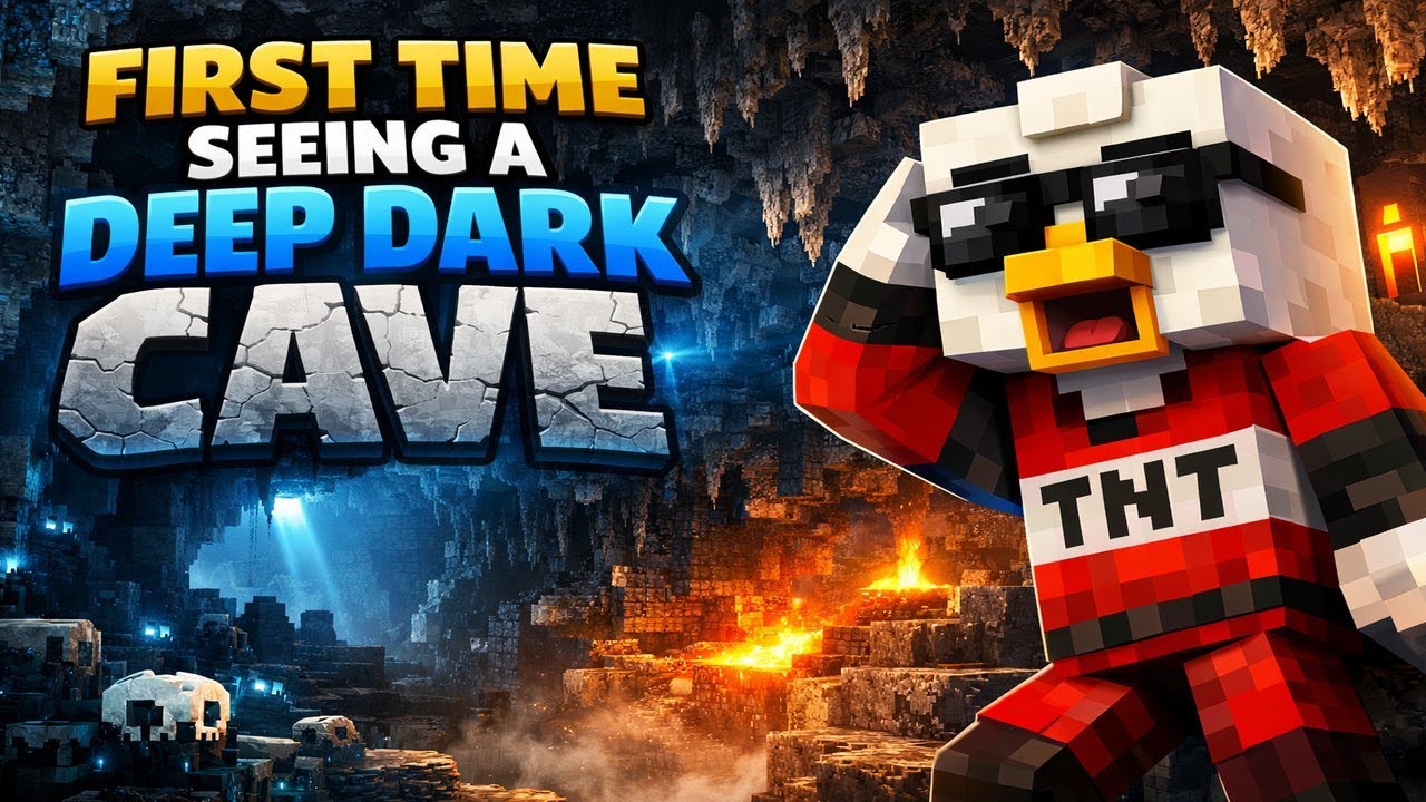 FIRST TIME SEEING A DEEP DARK CAVE#minecraft #subscribe