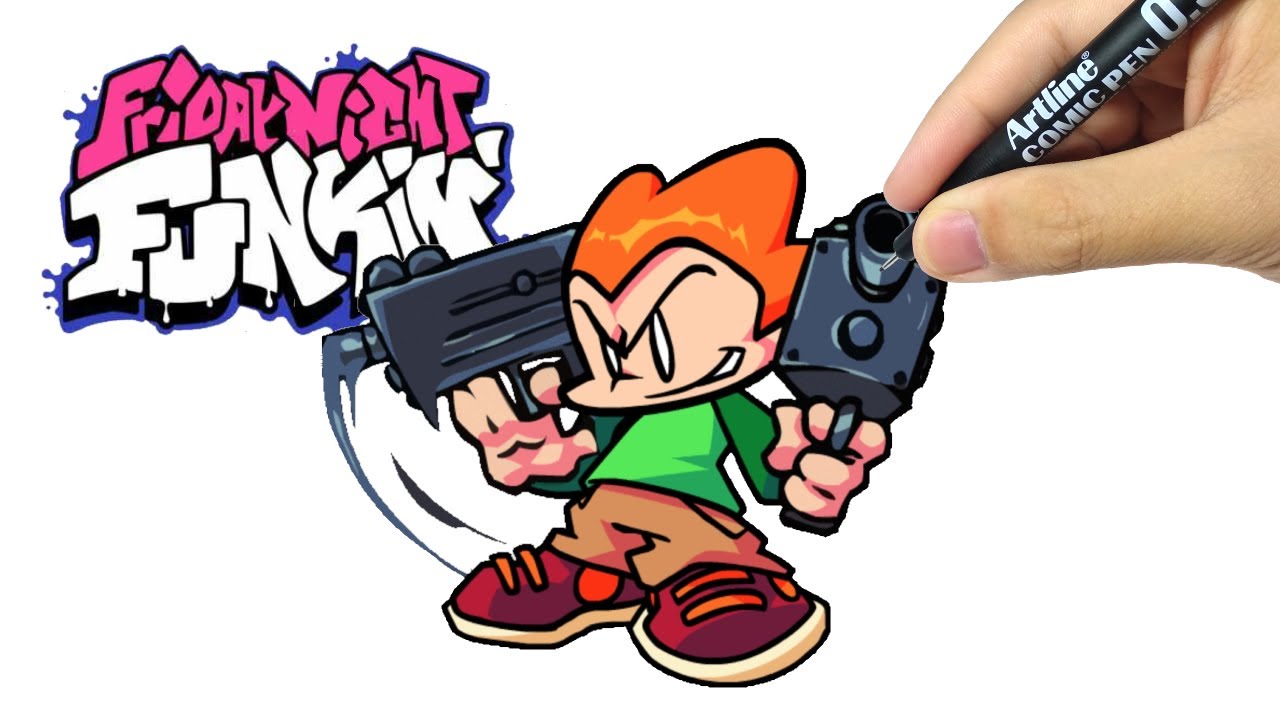 How to draw Remastered Pico, How to draw friday night funkin characters, How to draw pico fnf.