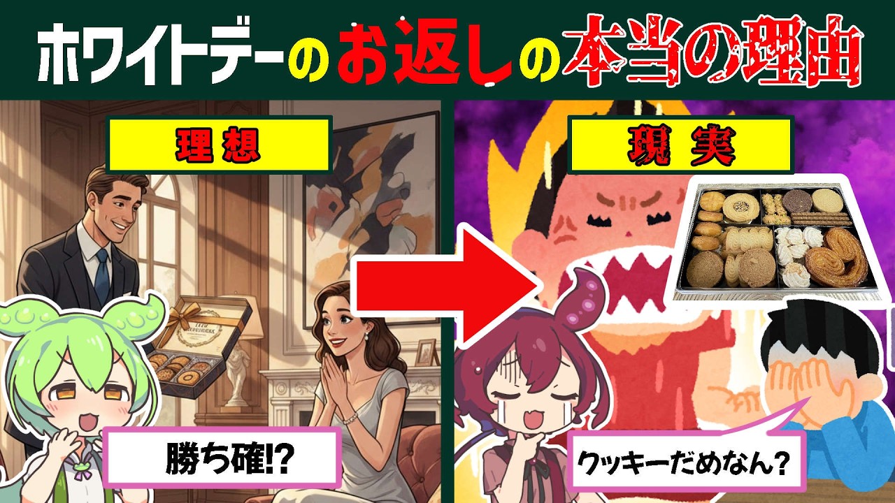 ホワイトデーのお返しの本当の理由！知らないと後悔することも【ずんだもん】【ずんだもん解説】