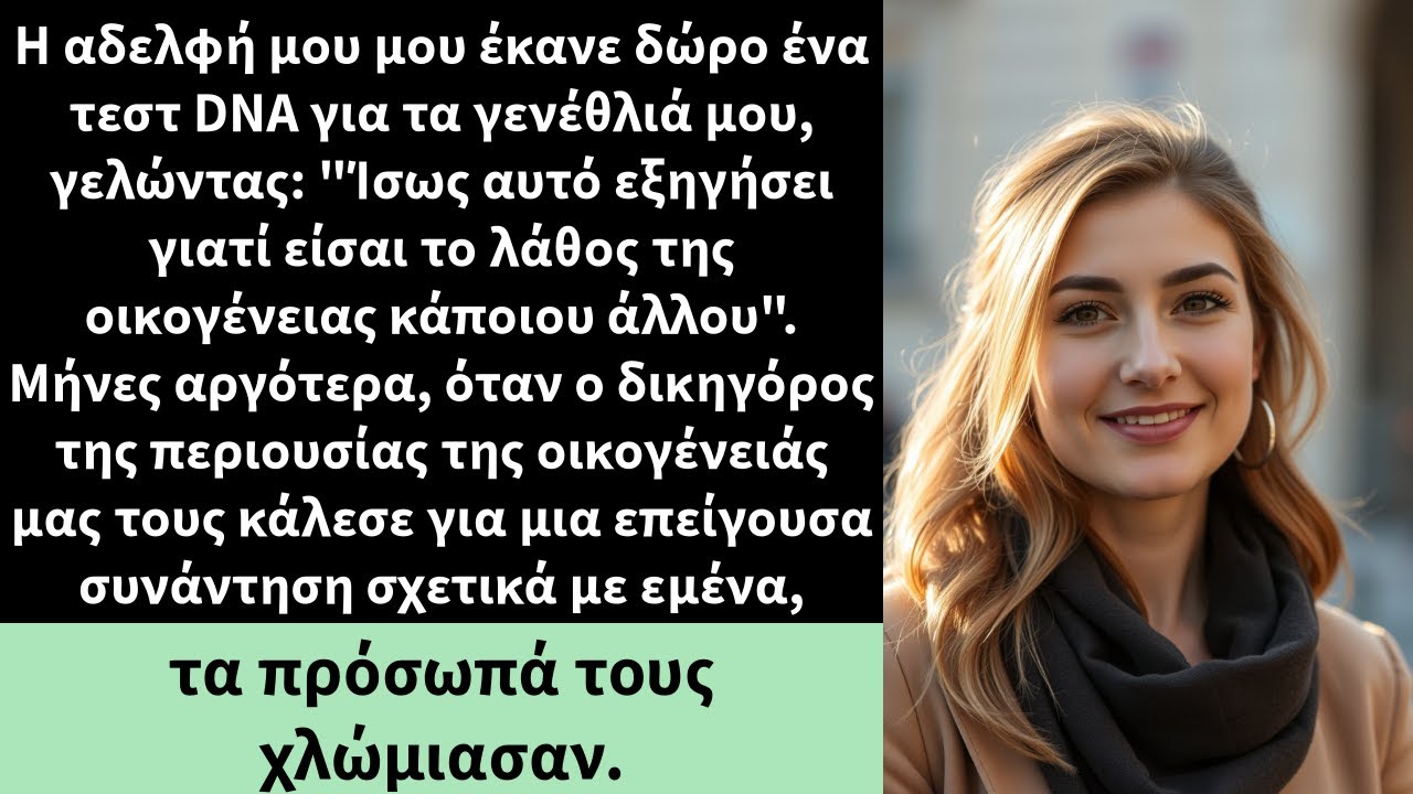 Η αδελφή μου μου έκανε δώρο ένα τεστ DNA για τα γενέθλιά μου, γελώντας: 