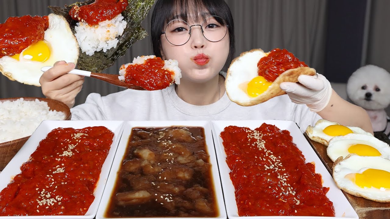 Маринованный Сырой Краб🦀🍚Mukbang ASMR