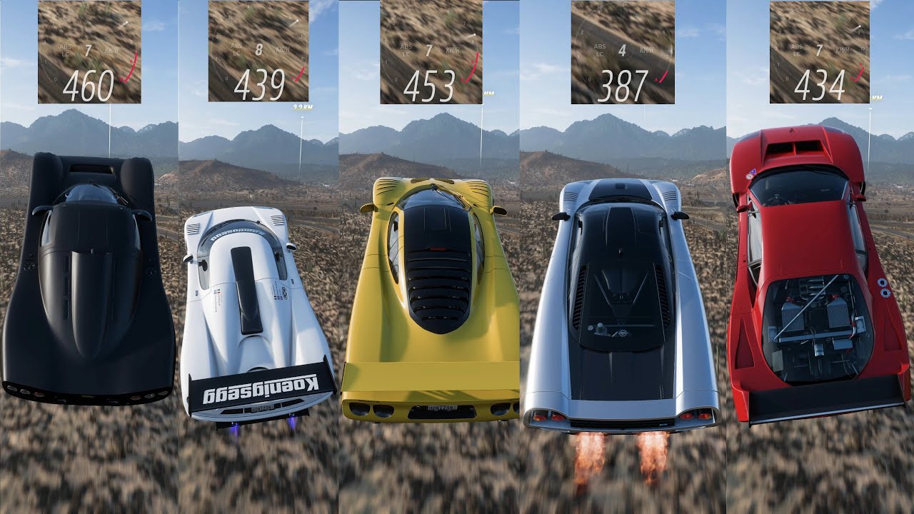 FORZA HORIZON 5| THE ULTIMATE DOWNHILL TOP SPEED + JUMPS OF ALL EXTREME TOYS CARS | 2024 TOP SPEED