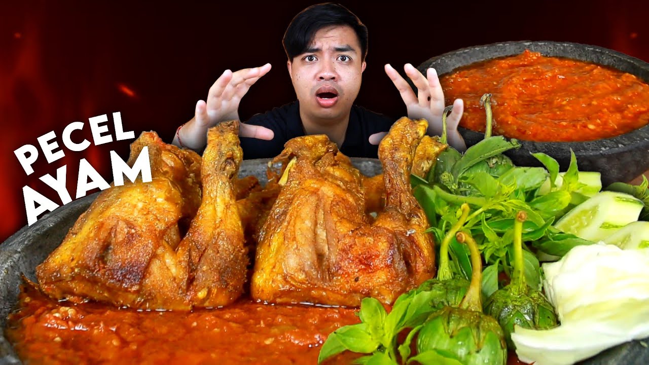 MUKBANG 6 AYAM GORENG SAMBAL TERASI SETAN SECOBEK + LALAPAN MENTAH