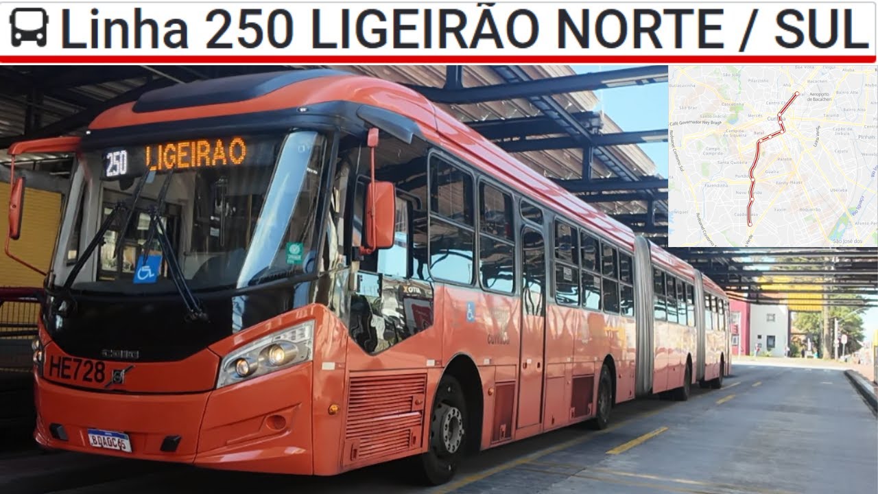 Ônibus Curitiba PR Brasil - Linha 250 LIGEIRÃO NORTE / SUL