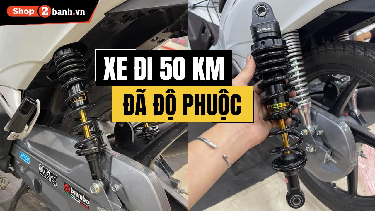 Future Led đi 50 km lên phuộc RCB C ty vàng loxo phuộc to, chắc chắn, tăng chỉnh nặng nhẹ tùy ý