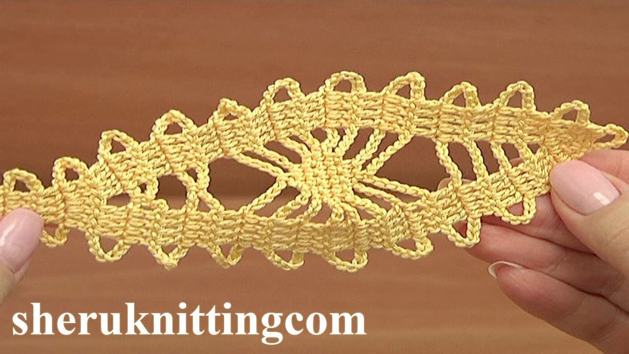 Crochet Bruges Lace Motif Tutorial 11 Häkelspitze Lochmuster