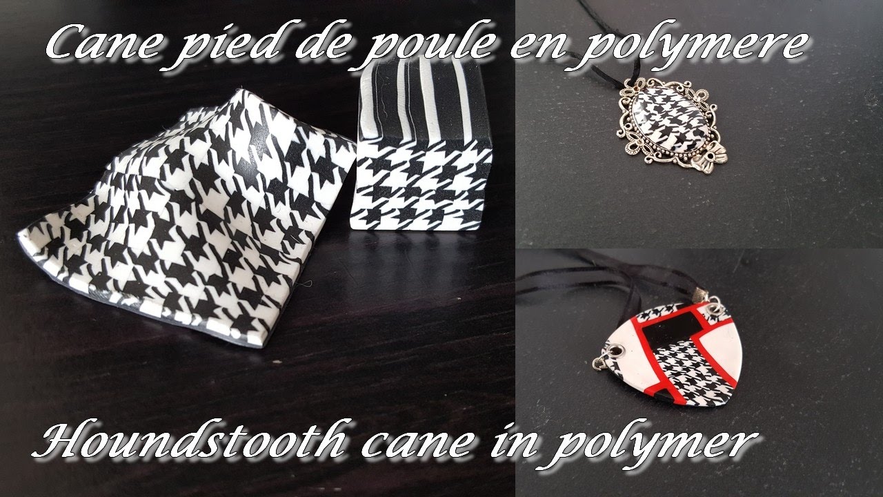 [♥✿ Tuto Fimo : cane pied de poule ✿♥] ~ [♥✿ Polymer Clay Tutorial : Houndstooth cane ✿♥]