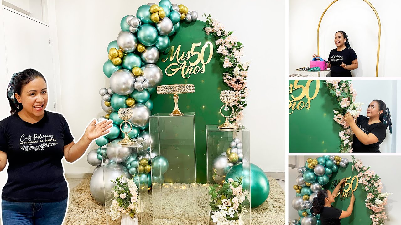 Como hacer un arco de globos y forrar una puerta sin fondo - Decoración para cumpleaños PASO A PASO