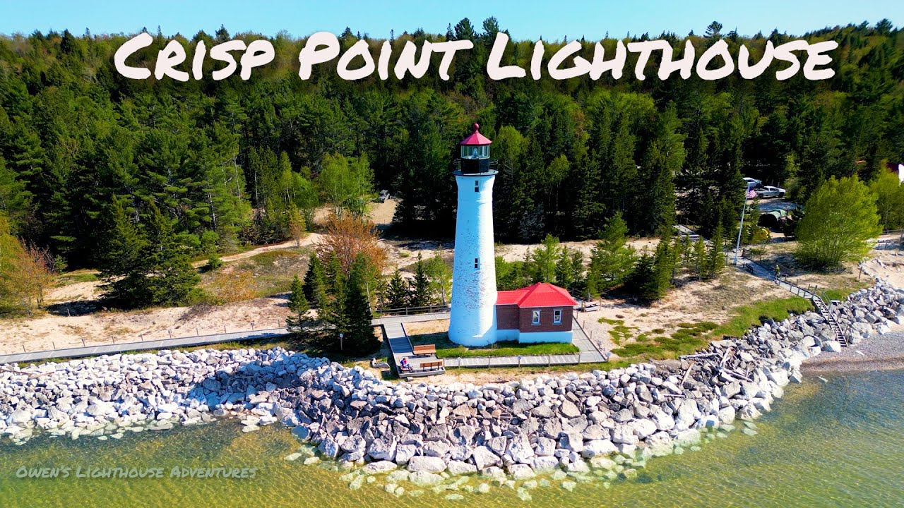 Crisp Point Lighthouse - Aerial 4k of the Crisp Point Light!