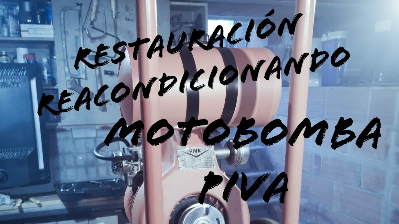 Restauración Reparación y Reacondicionando. Antiguo Motor  2 tiempos PIVA Motobomba agua Años 70.