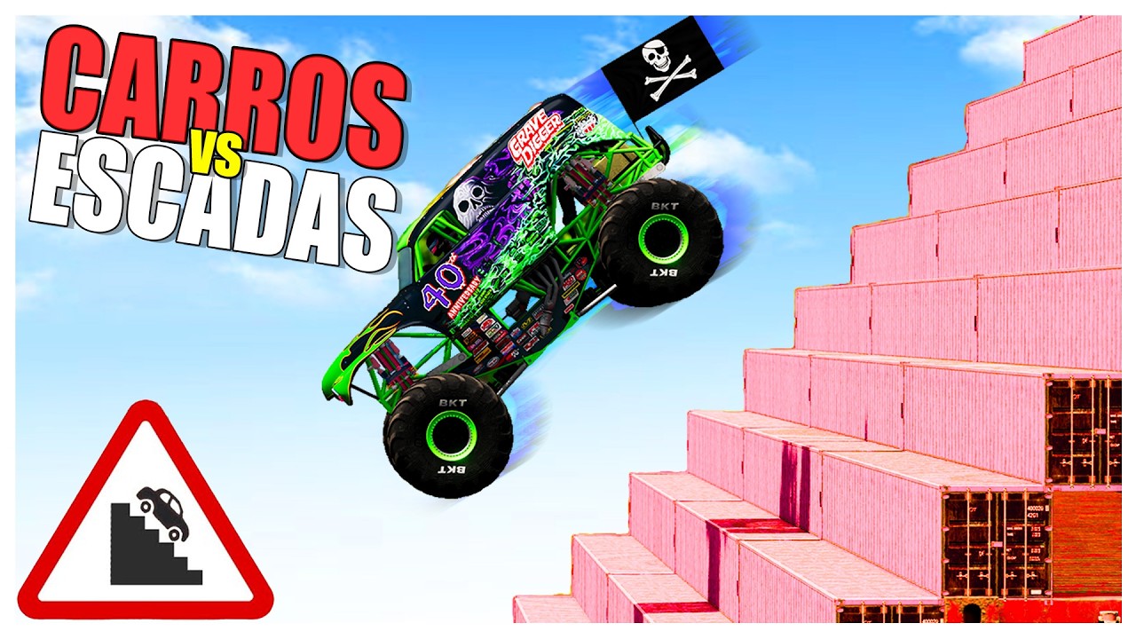 ESCADAS vs CARROS no Beamng Drive com Mods