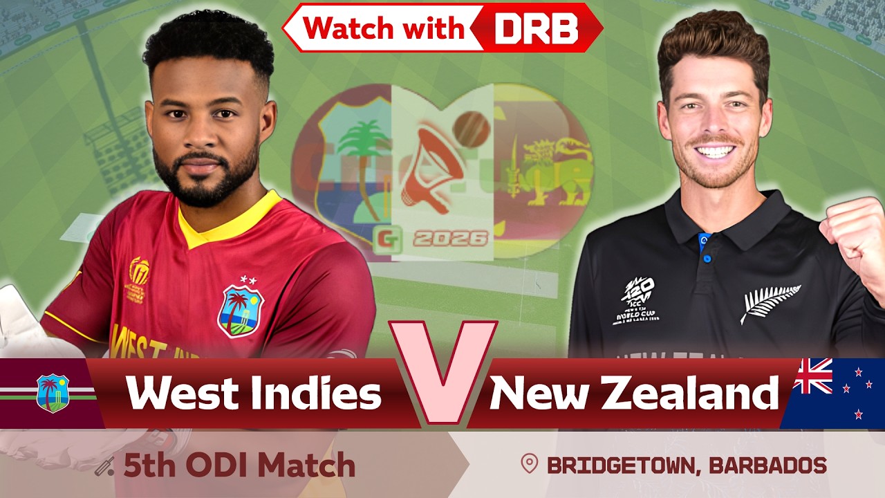West Indies vs New Zealand | watch with DRB | 5th ODI Match