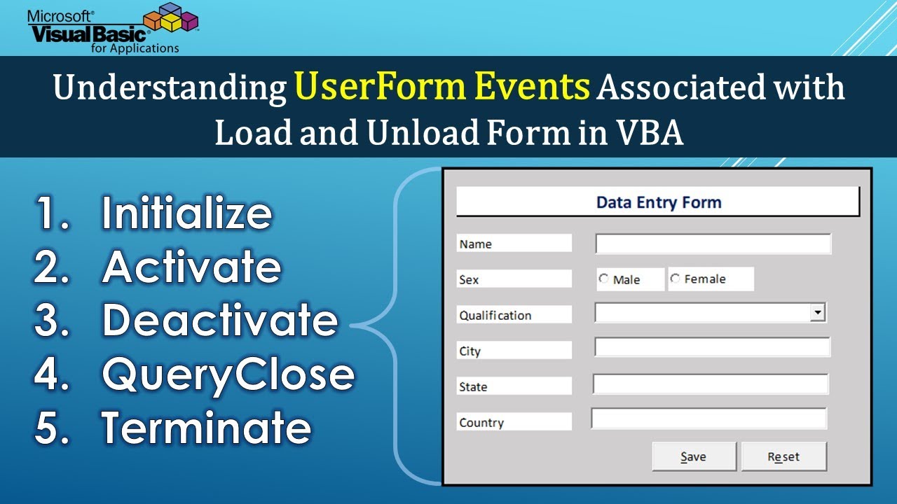 Understanding UserForm Events in Excel VBA