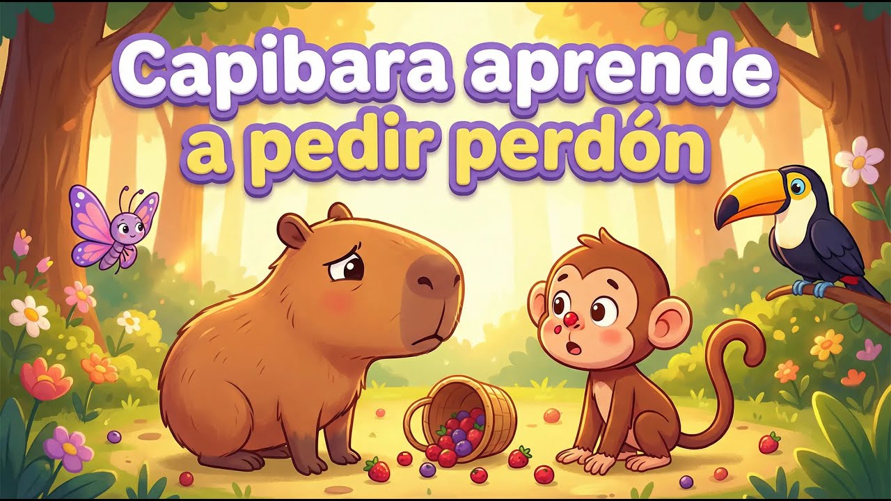 Capibara aprende a pedir perdón 🐹💜 | Cuento infantil sobre empatía y amistad