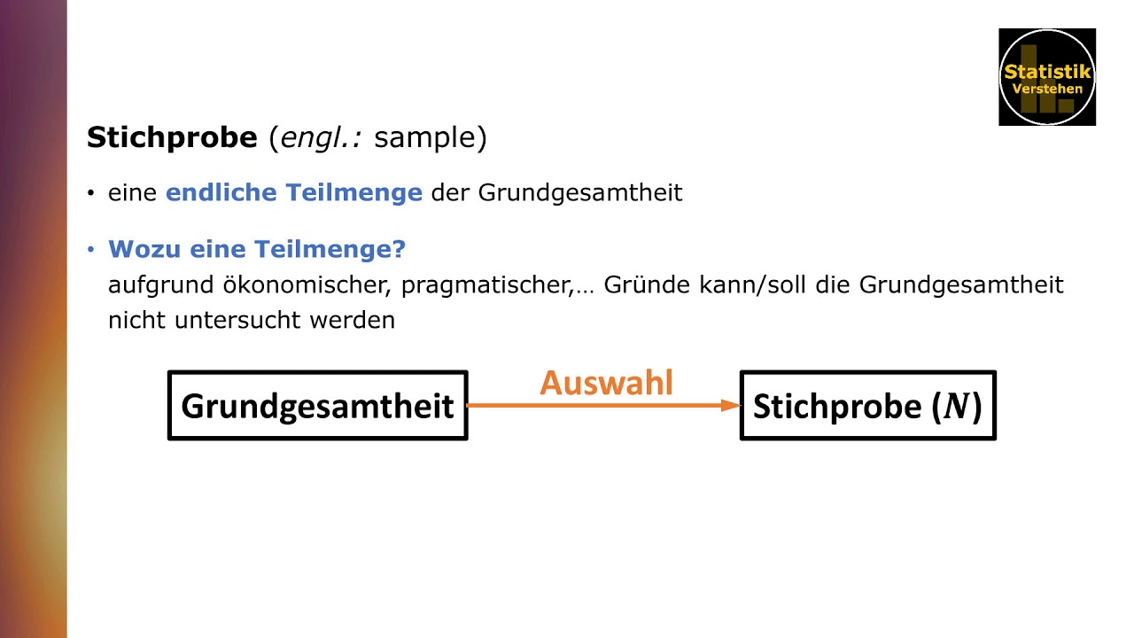 Inferenzstatistik:  Population und Stichprobe