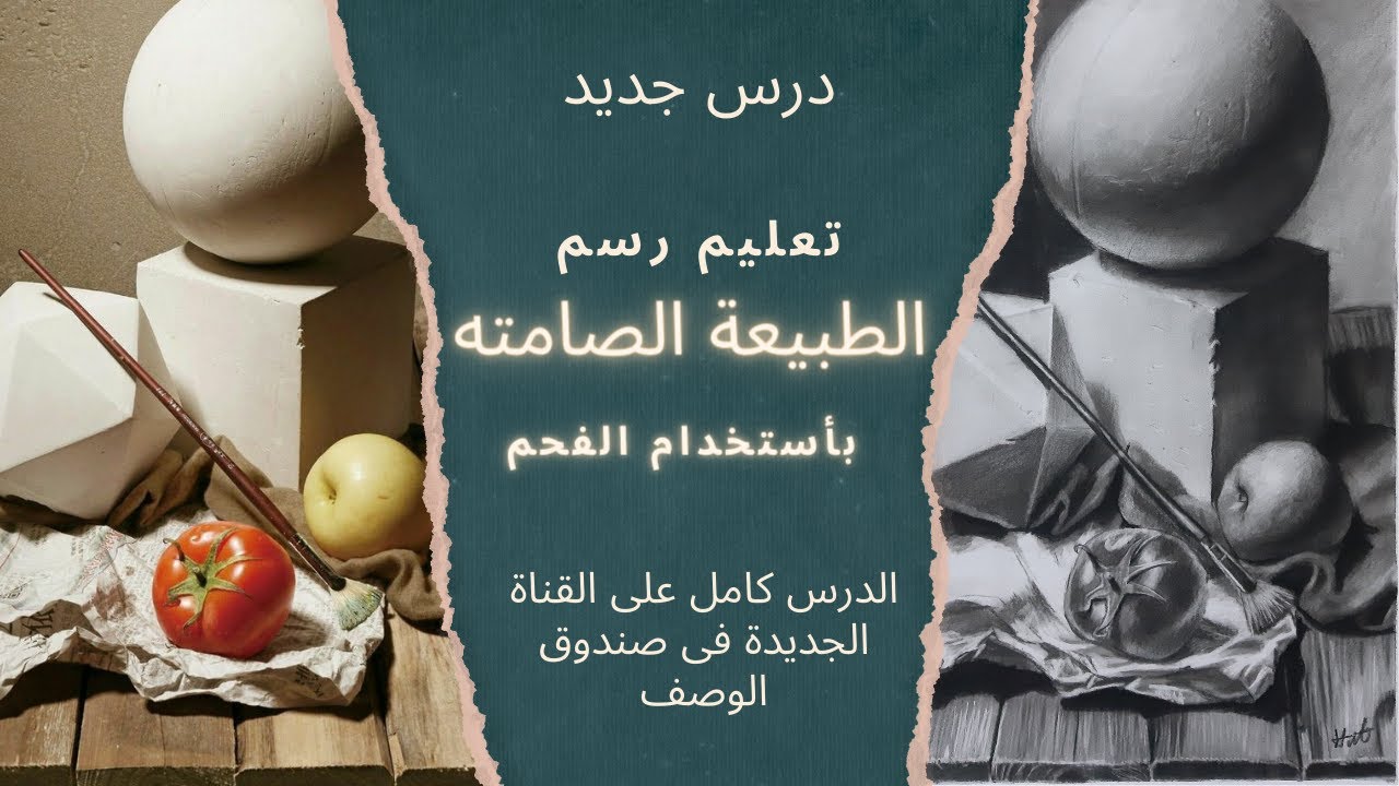 تعليم رسم الطبيعة الصامته بالفحم