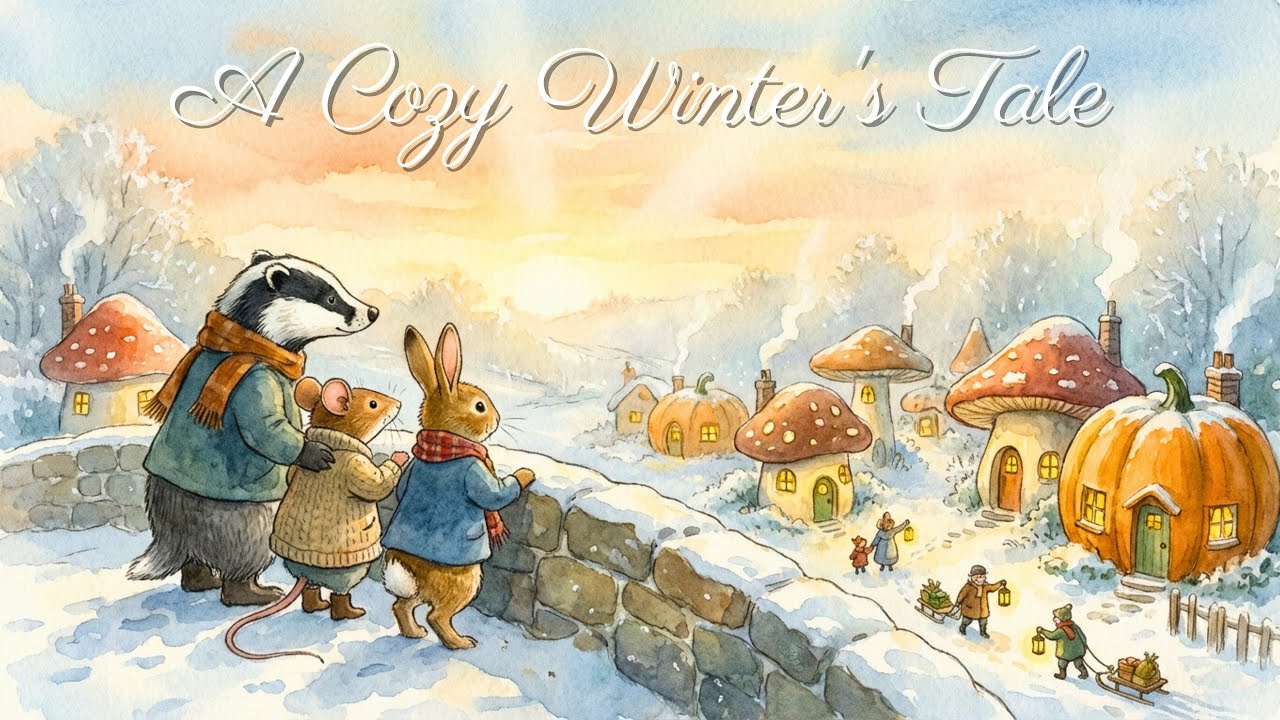 Quiet Your Mind Amidst the Snow | Fall Asleep Fast with Cozy Village Ambience | Storybook Music