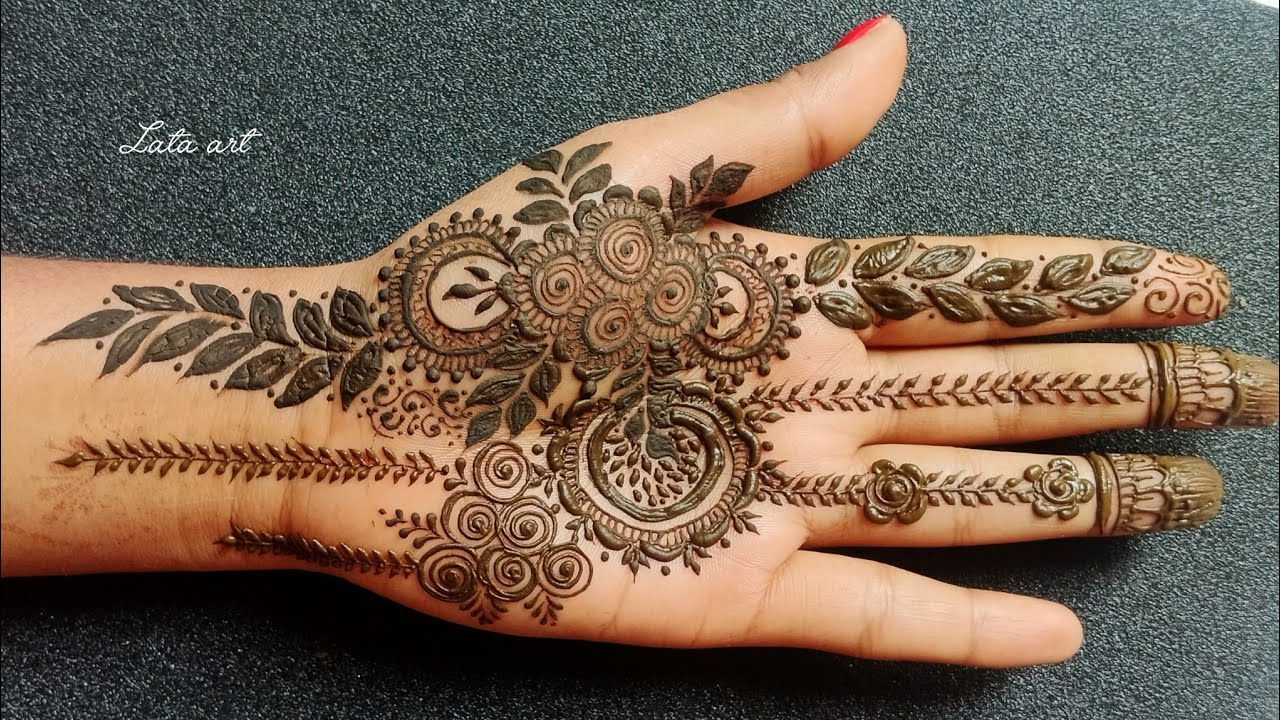 Beautiful front hand mehndi design / mehndi design easy / Mehandi #lataart 