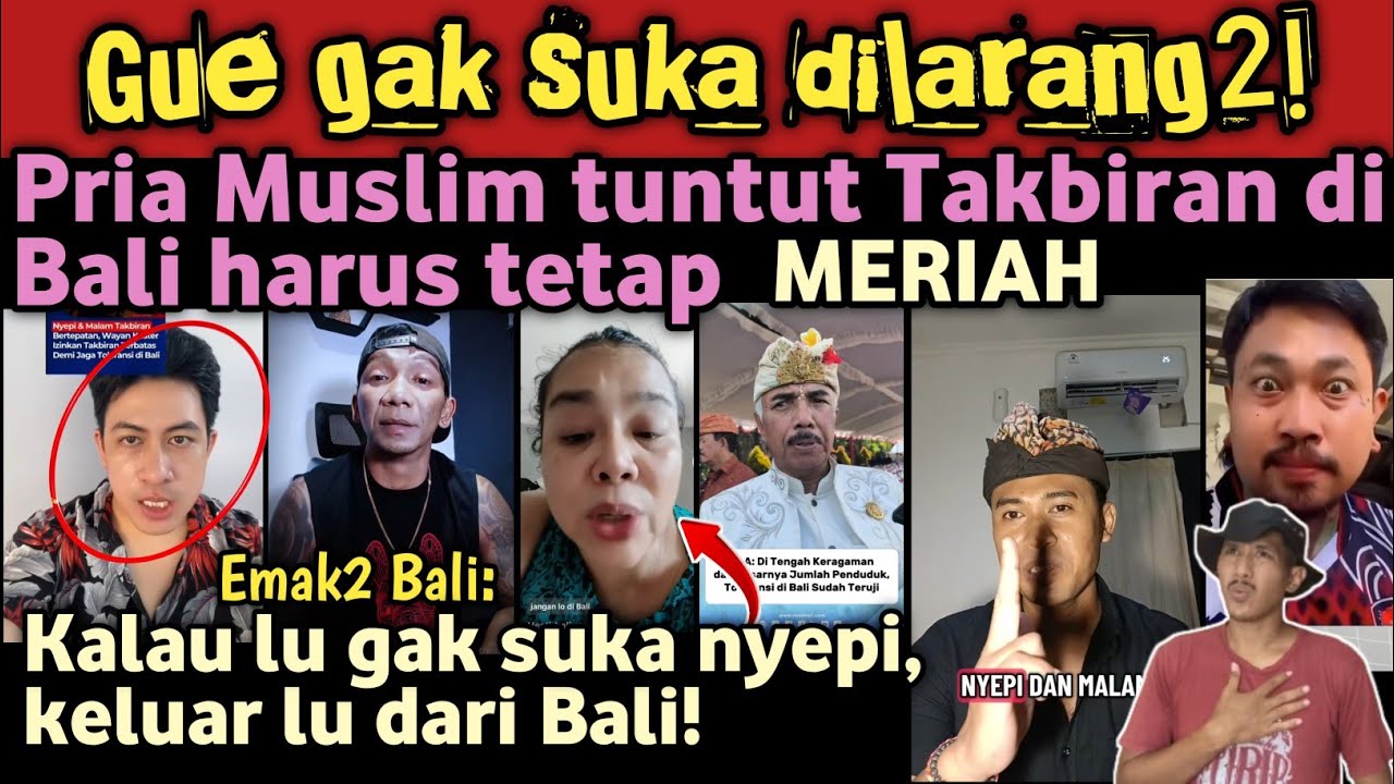Pria Muslim komplain, minta Takbiran di Bali harus meriah, Org Bali: Gak ikut aturan, keluar dr Bali