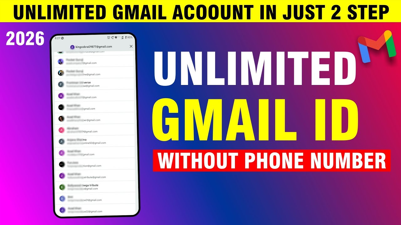 How to Create Unlimited Gmail Account without Phone Number Gmail Kaise Banaye Bina Phone Number 2026